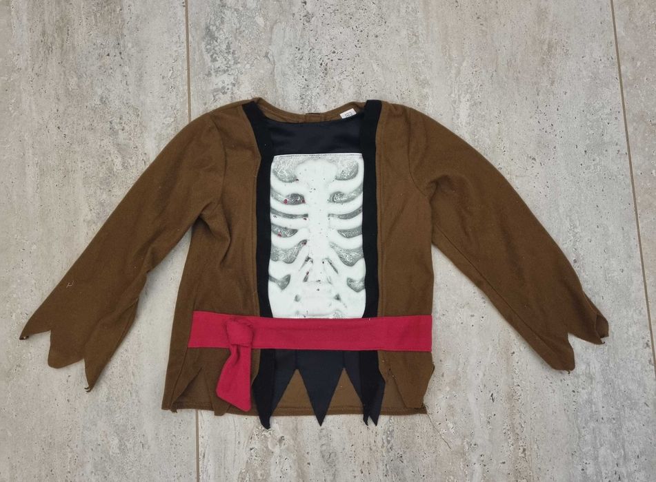 Strój 110,116,122 pirat kosciotrup kostium Halloween andrzejki