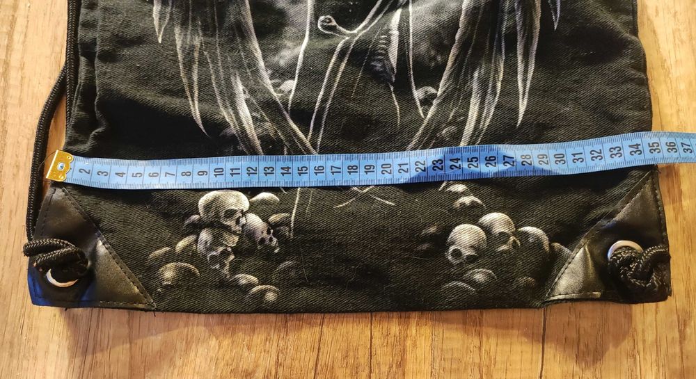 Czarny worek plecak goth metal • wampir & czaszki • dark style