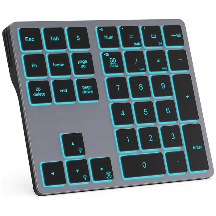 Bluetooth/2,4G NumPad беспроводная цифровая клавиатура с подсветкой