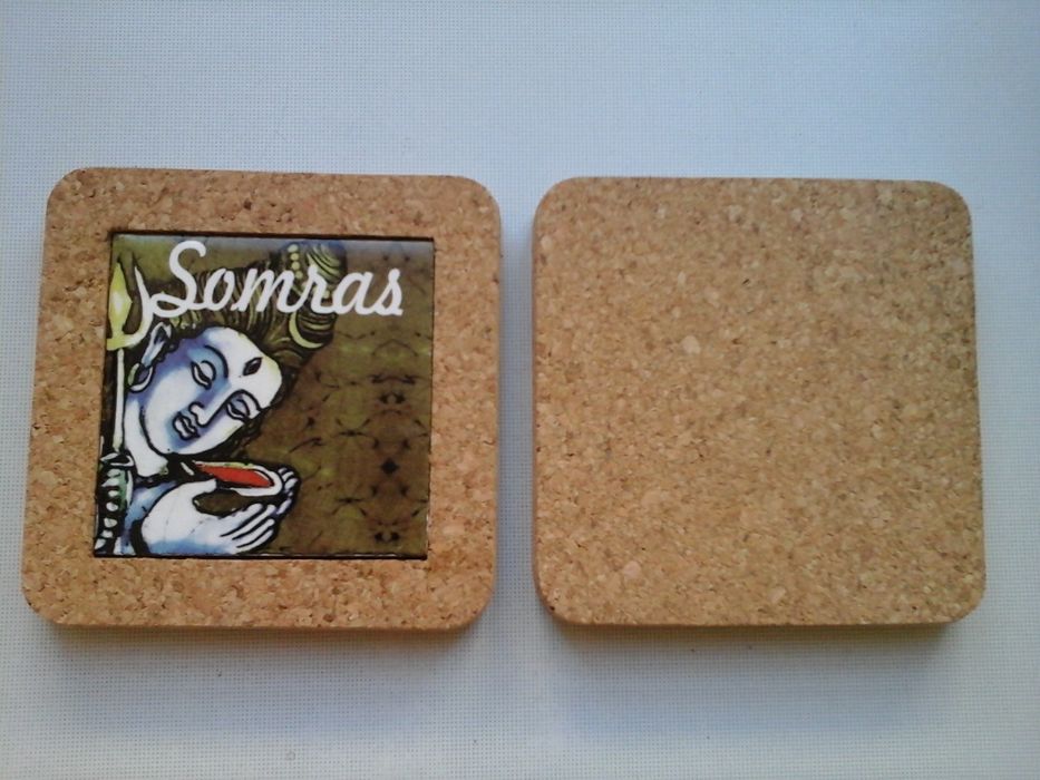 6 Bases quadradas para copos em cortiça