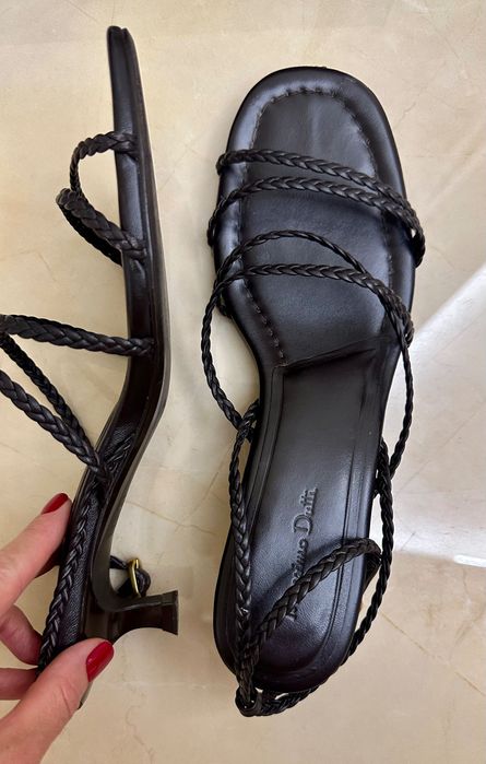 Massimo Dutti плетені коричневі шкіряні босоніжки сандалі босоножки 39