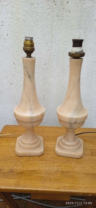 Vintage alabaster lamp bases