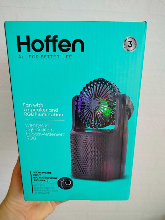 Wentylator z głośnikiem i podświetleniem RGB 8W Hoffen