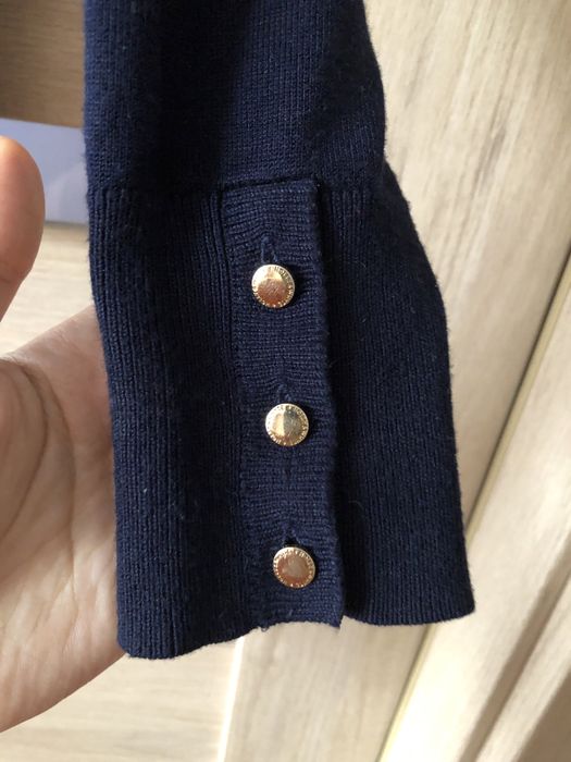 Sweter granatowy ze złotymi guzikami r. 34