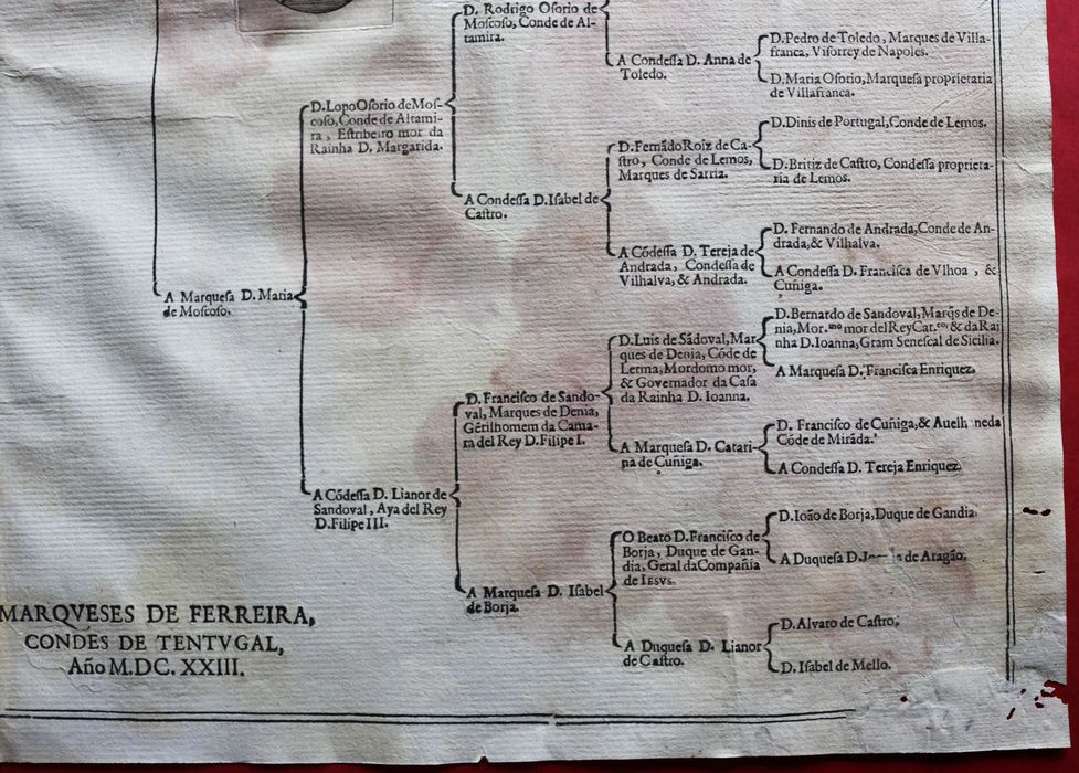 MELLOS Marqueses de FERREIRA, Condes de TENTUGAL, árvore costados 1623