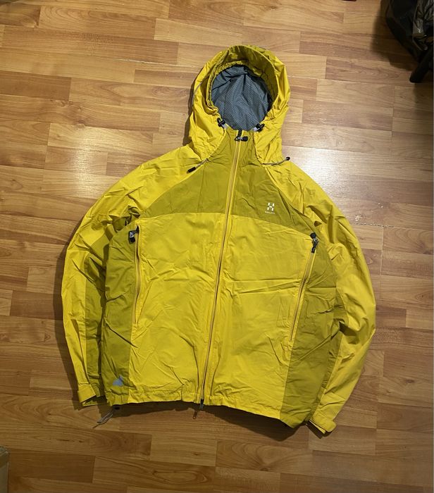 (L) HAGLOFS Желтая курточка на мембране весенняя осенняя ветровка tnf