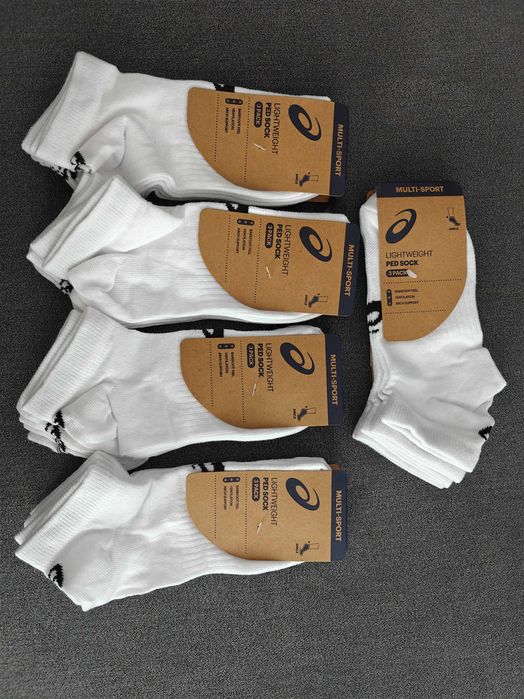 5x 3-pack Asics lightweight ped sock 35-38 białe