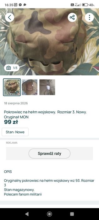 Pokrowiec na hełm. Wz 93