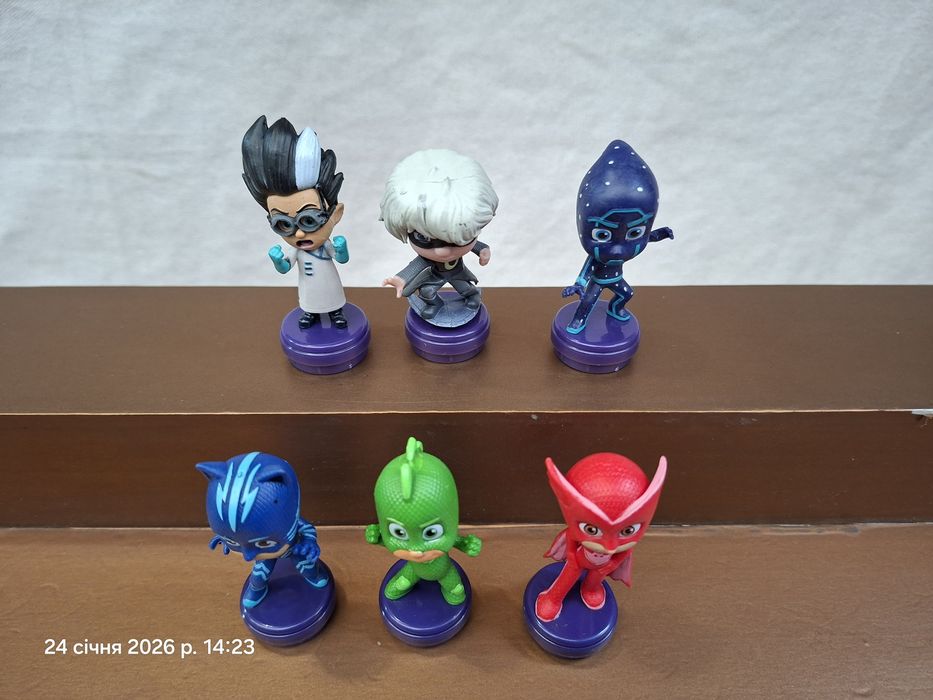 Набор фигурок 6 шт Герои в масках Pjmasks Кэтбой Гекко Алетт