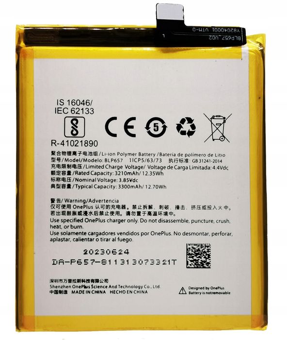 Nowa Bateria Blp657 Oneplus 6 A6000 A6003