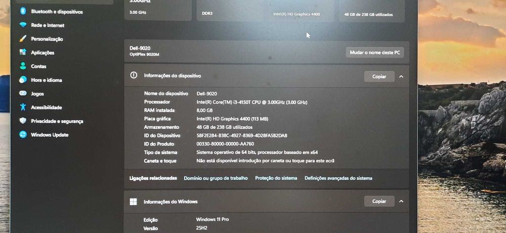 Mini PC Dell Optiplex 9020m 4ªGen. | i3-4150T-3.0G | 8G-DDR3 | SSD 256GB | W11