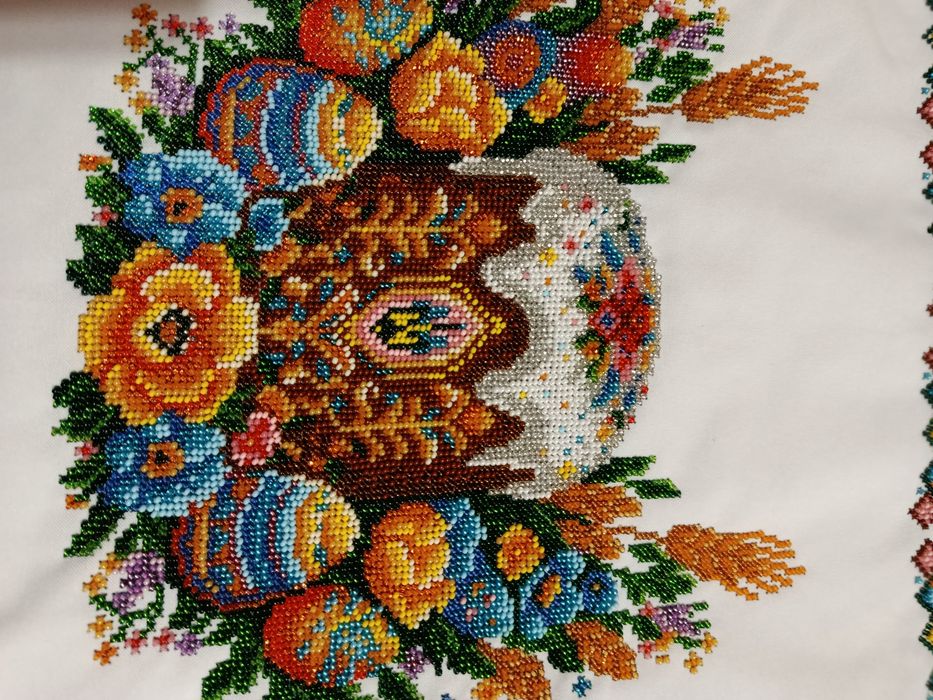 Великодній рушник вишитий бісером