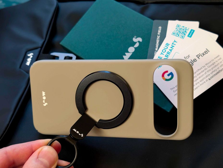 Чехол Mous к Pixel 9 Pro XL. Модель Super Thin 'Warm Taupe', с MagSafe