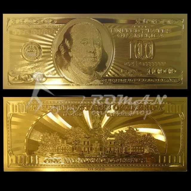 Золотая банкнота 100 $ 1 шт.