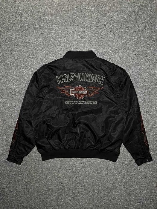 Чоловічий бомбер HARLEY DAVIDSON Flames Nylon Bomber Jacket - Розмір XL