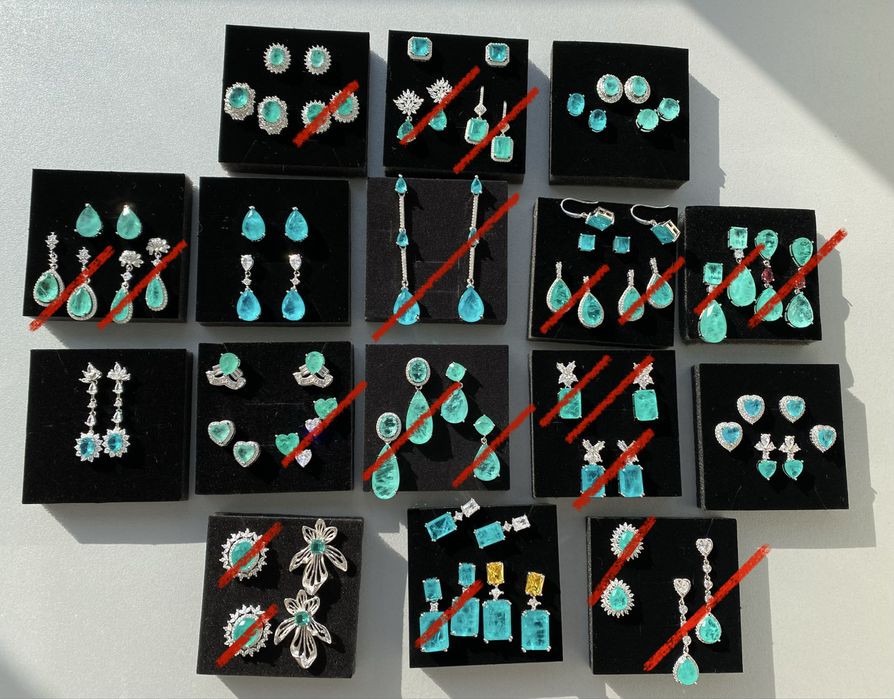 Розпродаж прикрас турмалін параїба пусети турмалин параиба