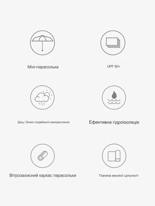 Xiaomi Кишенькова механічна мініпарасолька із захистом від дощу чохол