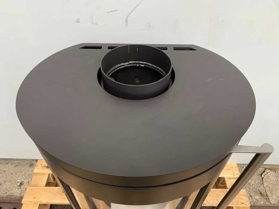 Color Si_7 Nowoczesny stylowy piec kominek okrągła szyba DOP MONTAŻ