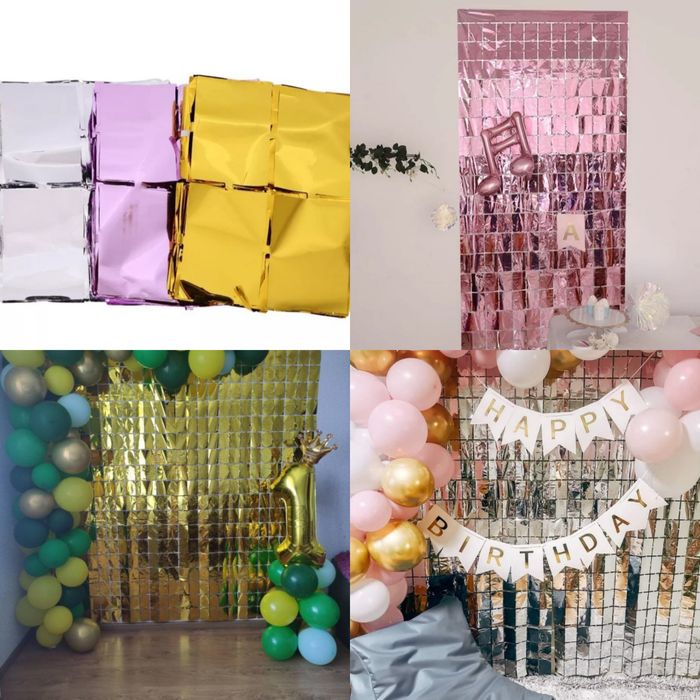 Шторы из дождика фольги банер фон для свята на свадьбу день рождения