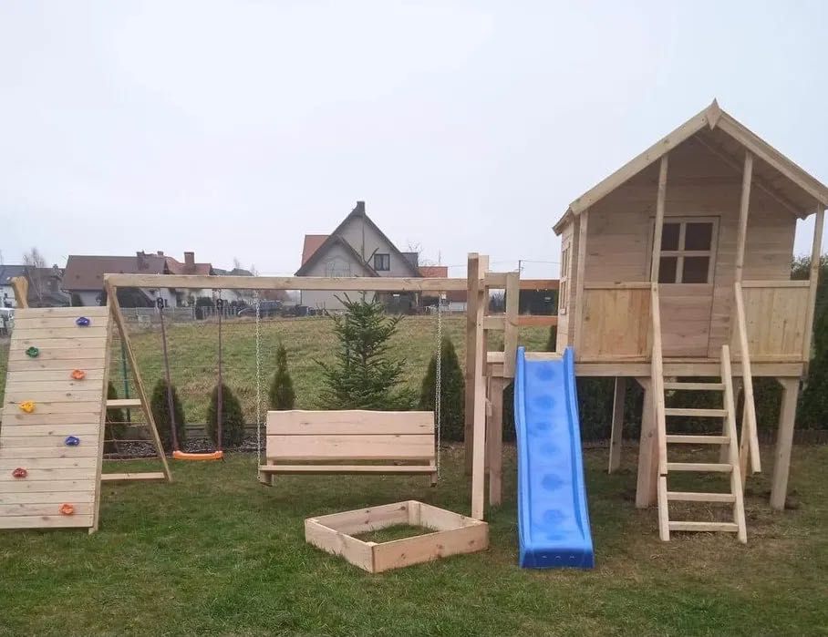 Solidny plac zabaw Staś,domek dla dzieci, hustawki