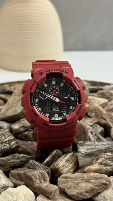 Годинник Casio G-Shock GA-100 Червоні / Часы Касио оригинал красные