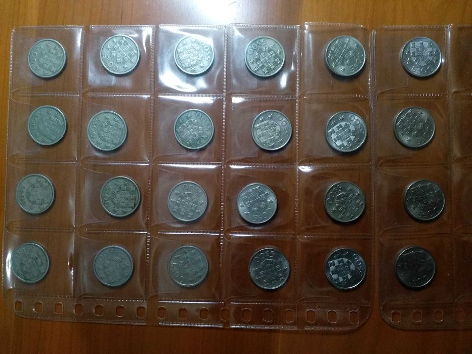 Coleção completa moedas 5 escudos cuproniquel-Anos 63 a 86-24 moedas