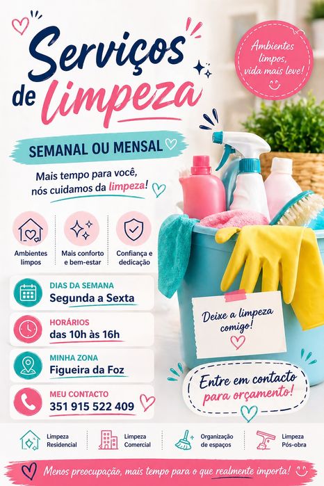 Limpeza Semanal ou Mensal | Figueira da Foz