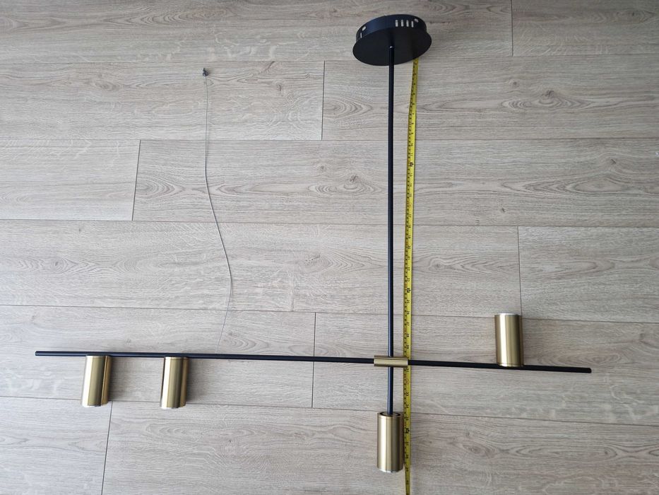 Lampa złota wisząca LED 5 reflektorów
