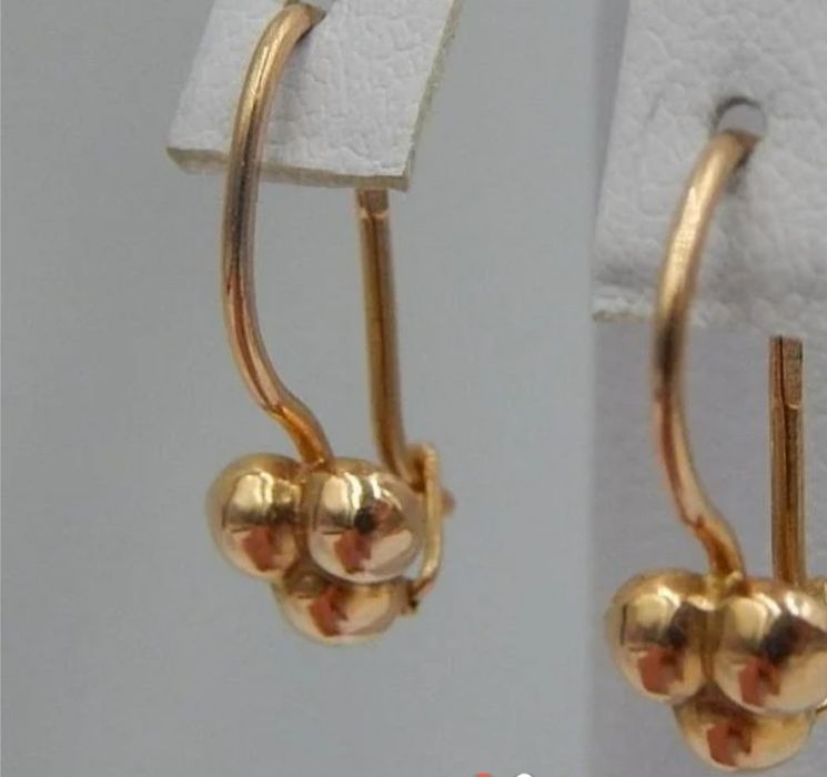 Серьги золотые красное золото 585 проба