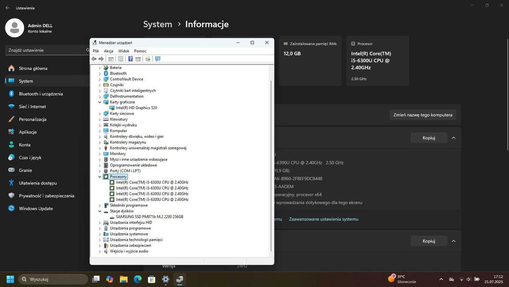 Dell Latitude 5480 i5 14" HD+ 12GB DDR4 256GB SSD NVMe LTE W11 BDB