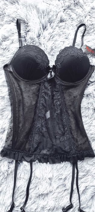 Seksowny gorset czarny black 80C