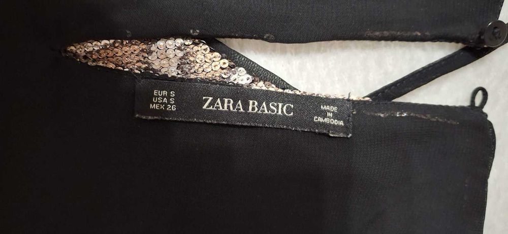 Bluzka ZARA – połyskująca, wężowy wzór, na ramiączkach, rozm. S