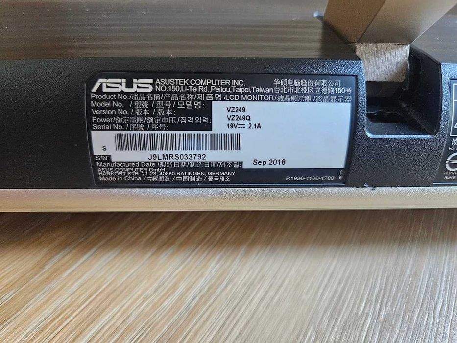 Monitor ASUS 24" IPS Full HD (VZ249Q) - DisplayPort, HDMI, Colunas - Ultrafino