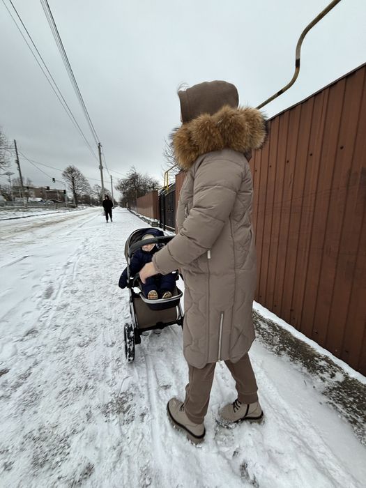 Пальто пуховик хутро натуральне