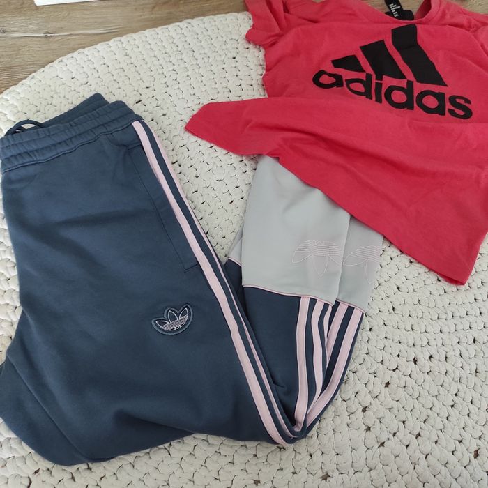 HIT!Spodnie Adidas szaro niebieskie rozm S-M-L