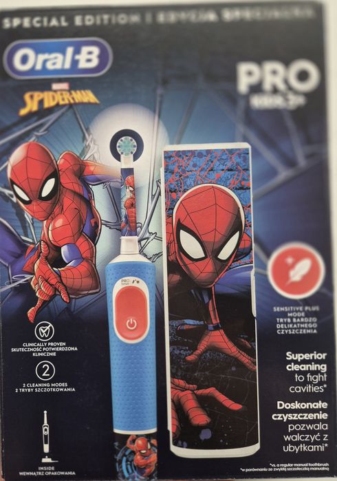 Szczoteczka spiderman 3+ z etui oral-b oral b dla dzieci