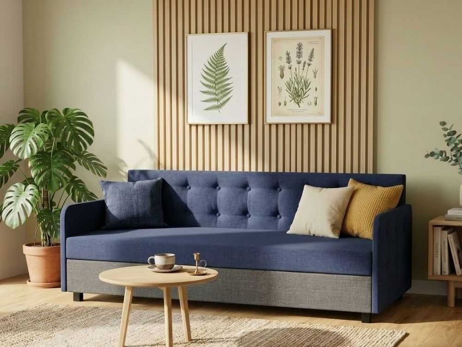 Sofa jednoosobowa rozkładana z pojemnikiem tapczan młodzieżowy