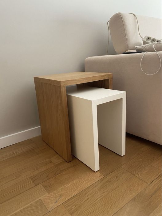 Mesa de centro dupla em Carvalho mel