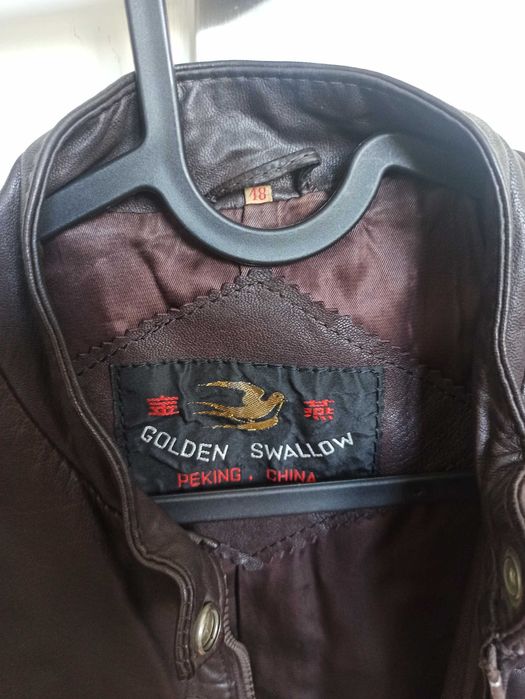 Kurtka skórzana Golden Swallow brązowa