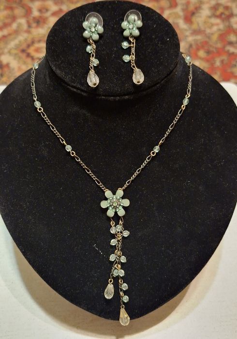 Винтажный Комплект! Колье! и Серьги!  Эмаль 80-90  Германия!