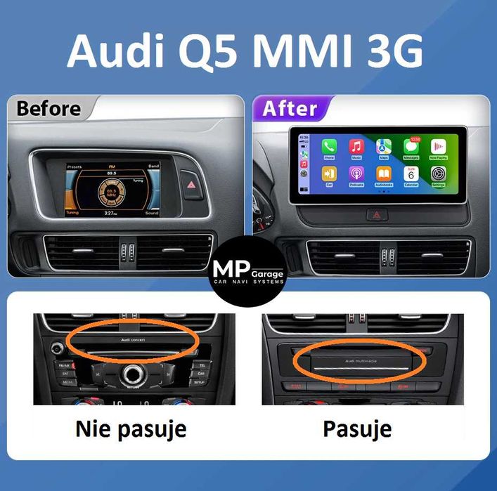 Stacja Multimedialna Audi Q5 Radio Android_14  CarPlay/AA LTE Montaż Gwar.