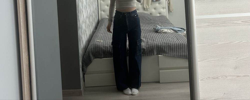 Джинси карго в темно синьому кольорі