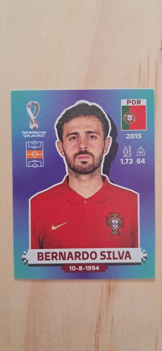 Cromo futebol de Bernardo Silva(Mundial 2022)da Panini