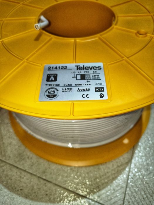 Cabo Coaxial ITED4 Cobre T100plus, 16RtC Branco
