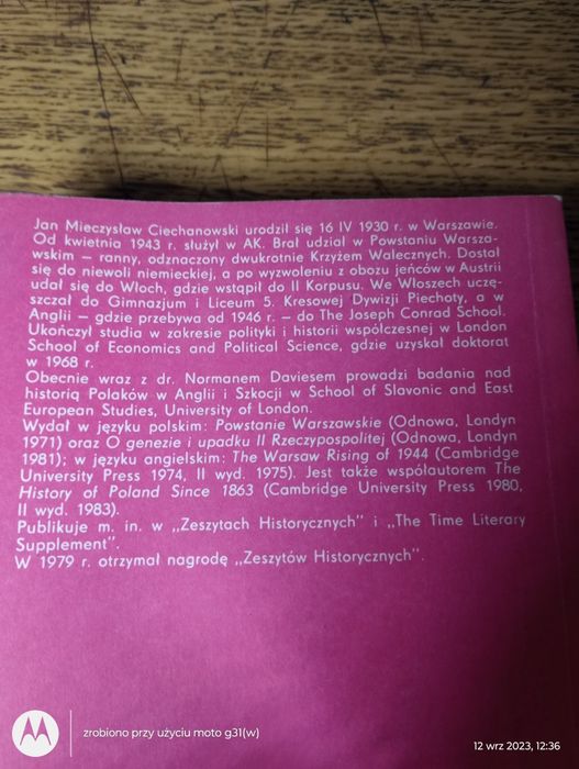 Powstanie Warszawskie. Jan M. Ciechanowski