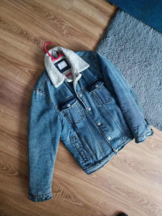Bershka katana kurtka ocieplana jeansowa