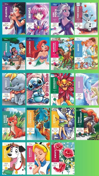 Розмальовка Дісней по номерам оригінал польське видання Pory roku