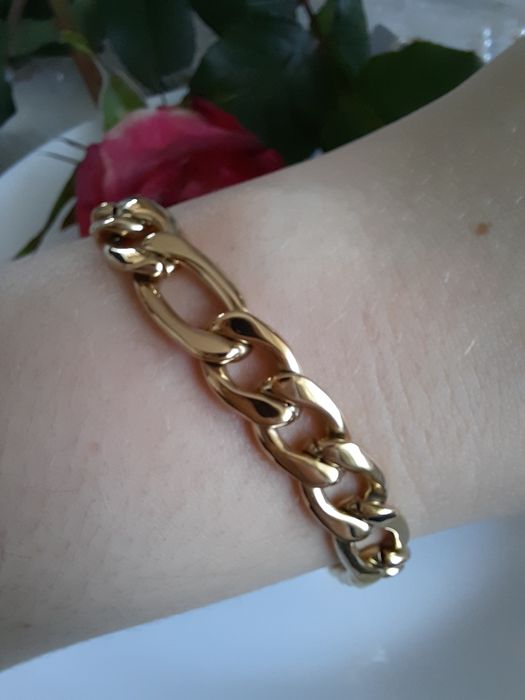 Gruba złota bransoleta pancerka Unisex