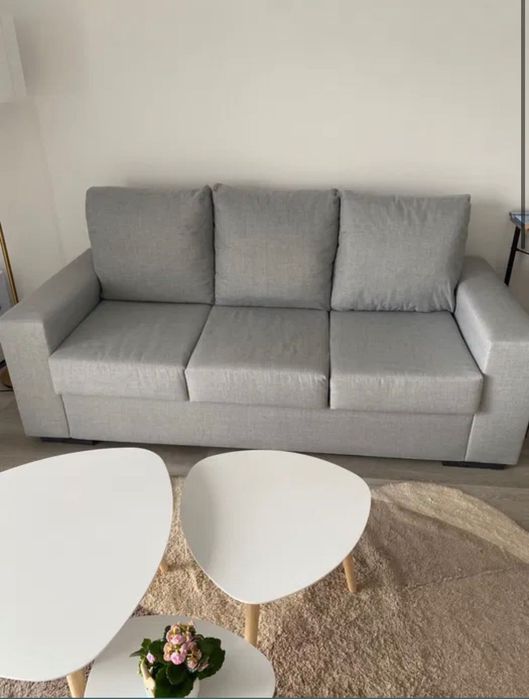 Sofá Cinza 3 Lugares - 85x190cm