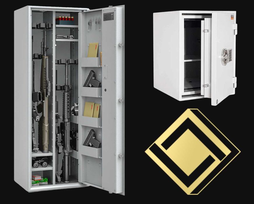Sejfy Szafy na broń Certyfikat S1 Poznań Zamek Kluczowy / Elektryczny